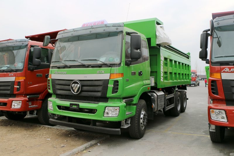 福田欧曼etx9系重卡375马力6x46米国五垃圾自卸车bj5253zljad
