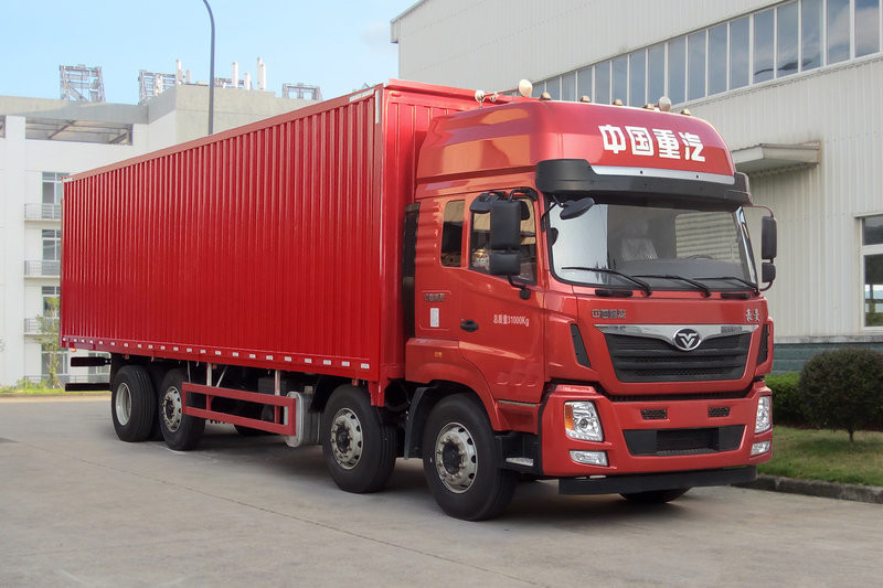 中国重汽豪曼h5重卡340马力8x496米国五厢式载货车zz5318xxym60eb0