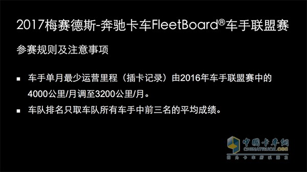 2017 FleetBoard®车手联盟赛参赛规则及注意事项