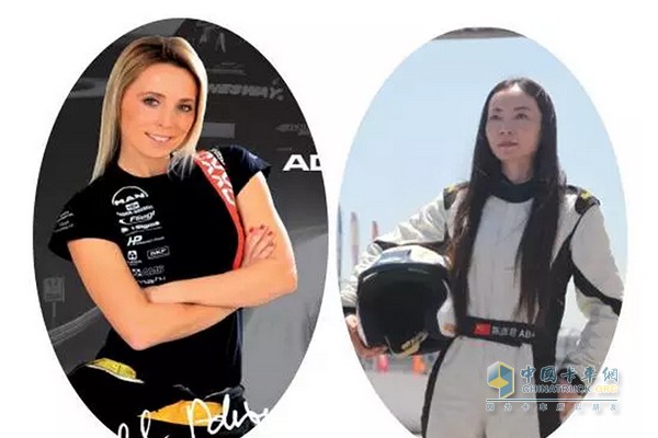 一位是青岛安路博赛车队的陈彦君，另一位是玲珑轮胎队来自匈牙利的金发碧眼的美女赛车手—Adrienn Vogel
