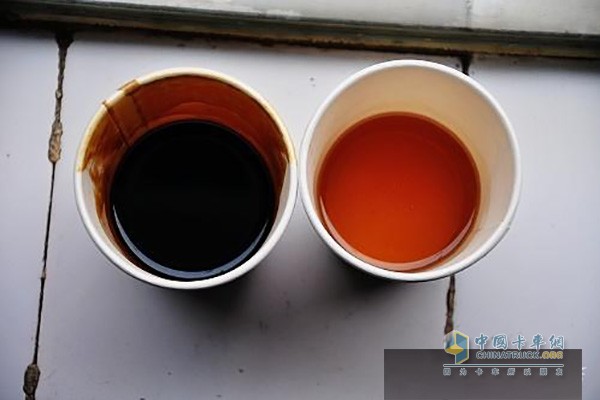 新旧机油颜色对比