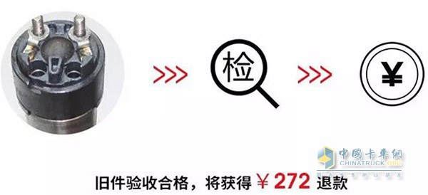 康明斯原件回收返款，验收合格，将获得272元退款