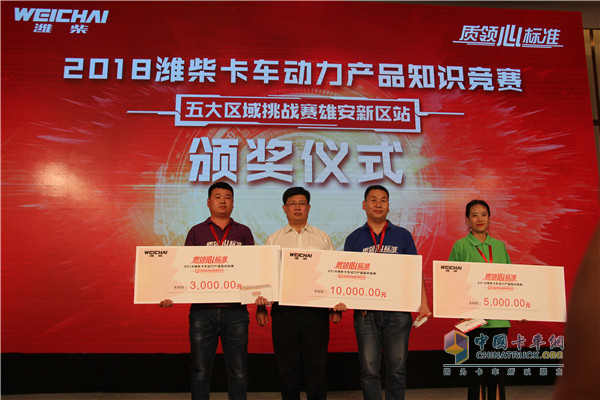 2018潍柴卡车动力产品知识竞赛雄安赛区冠亚季军合影