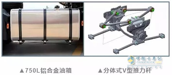 新型V推结构，750L铝合金大油箱