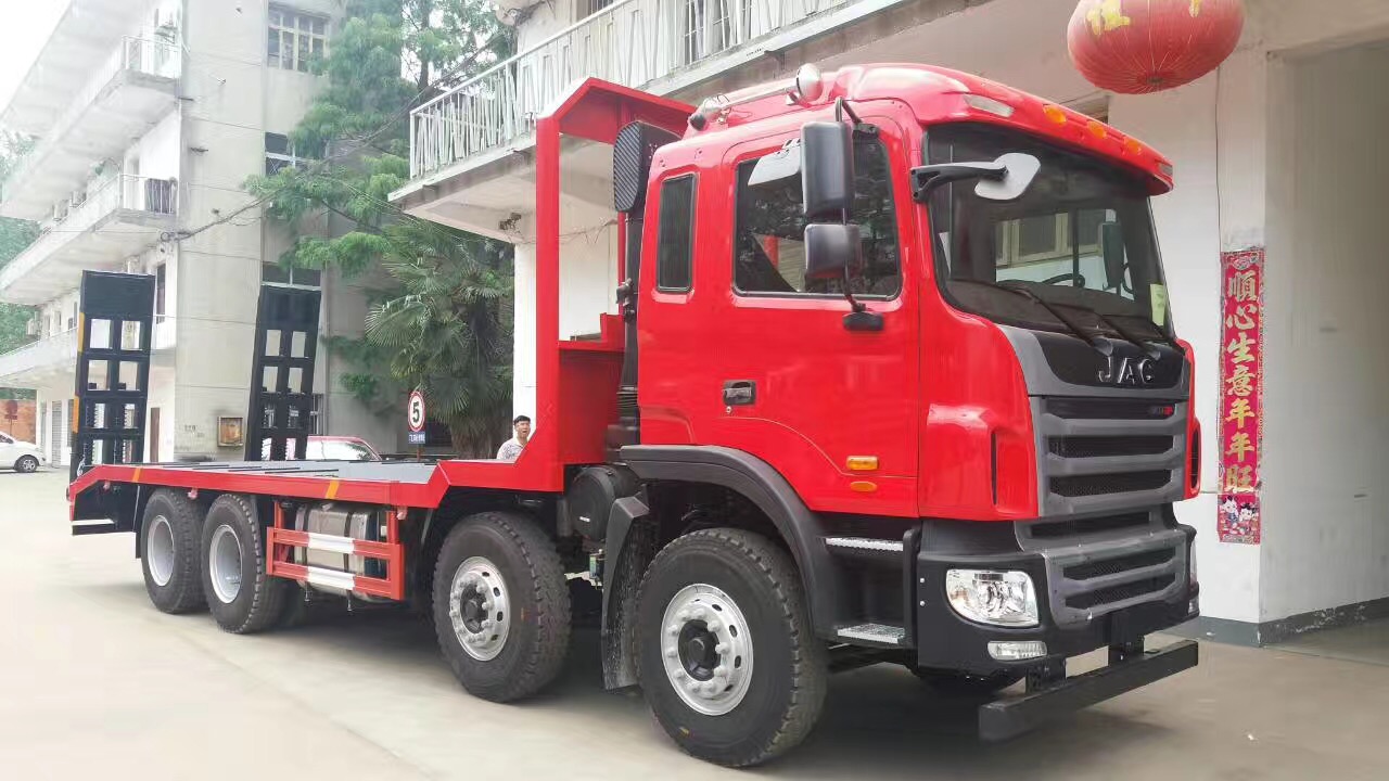 江淮格尔发K5 8×4平板运输车 工程设备运输车