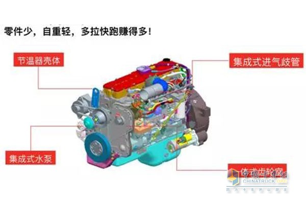 东风康明斯ISL9.5发动机自重轻，多拉快跑赚得多！