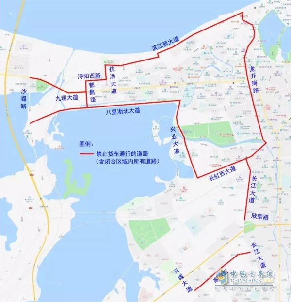 九江市区部分道路实施货车禁行措施