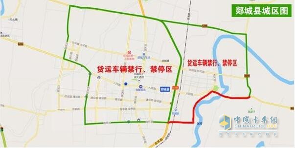 货运车辆禁行、禁停交通图
