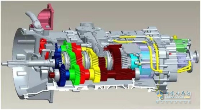 中国重汽集团开发的主箱双中间轴全斜齿同步器