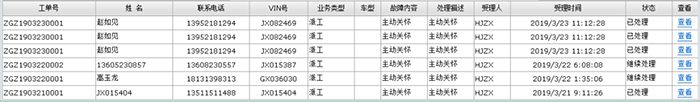 “主动关怀服务”工单至服务站，在15分钟内响应，根据客户需求提供服务