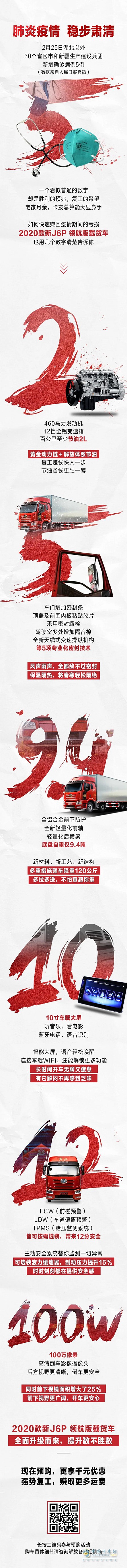 几大数字带您了解2020款新J6P 领航版载货车