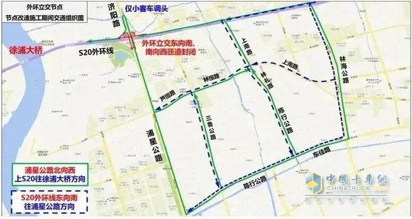 外环立交节点节点改造施工期间交通组织图