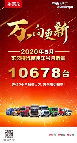  ​万向更新 2020年5月东风柳汽商用车当月销量10678台