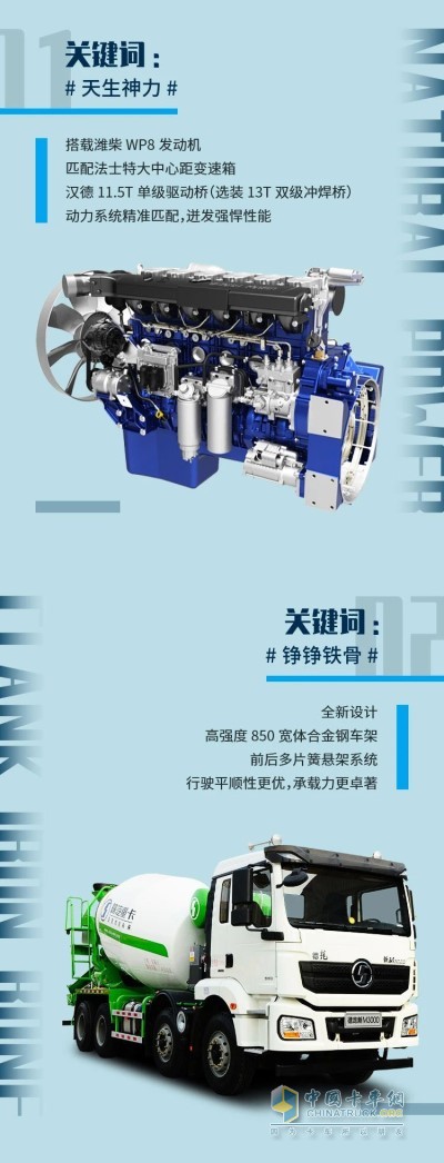 陕汽德龙新M3000水泥搅拌车