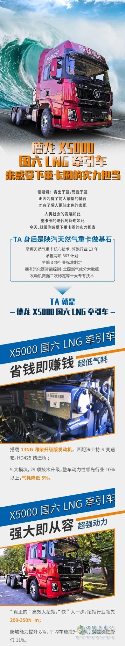 德龙X5000国六LNG牵引车