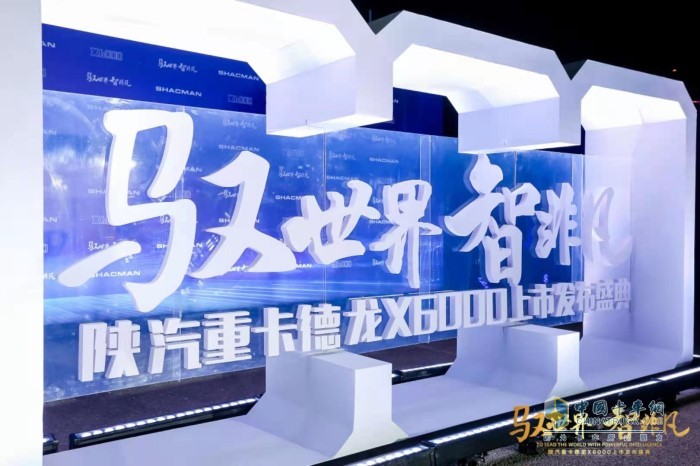 “驭世界 智非凡”为主题的陕汽重卡德龙X6000上市发布盛典