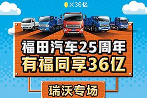 福田汽车25周年 有福同享36亿 -瑞沃专场，火热来袭