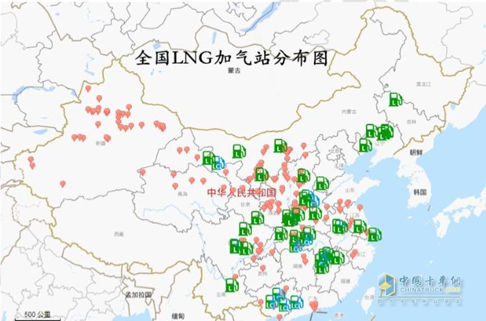 全国LNG加气站分布图