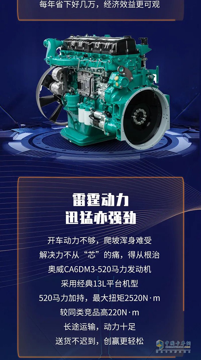 解放动力,奥威CA6DM3,发动机