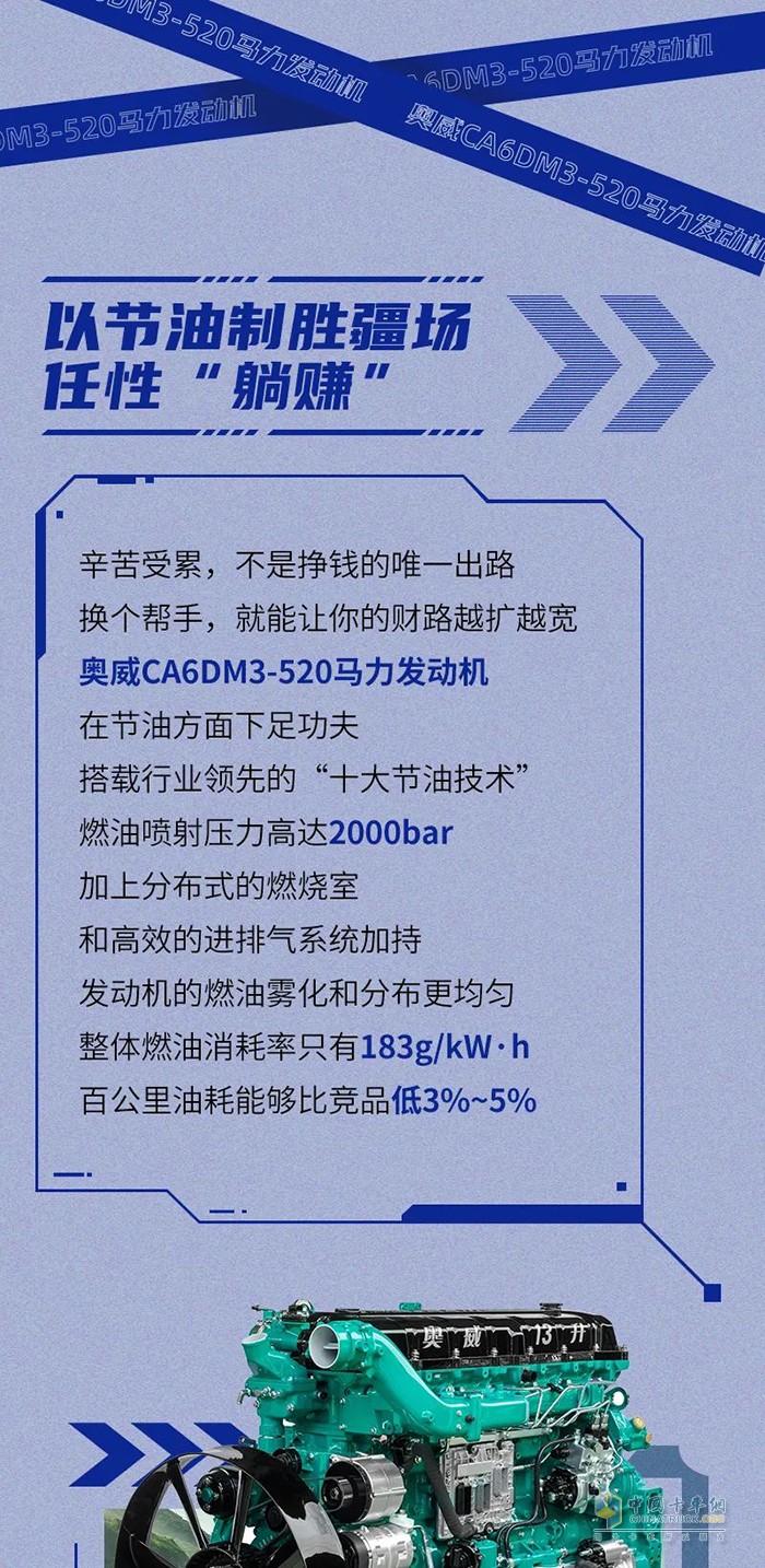 解放动力,奥威CA6DM3,发动机