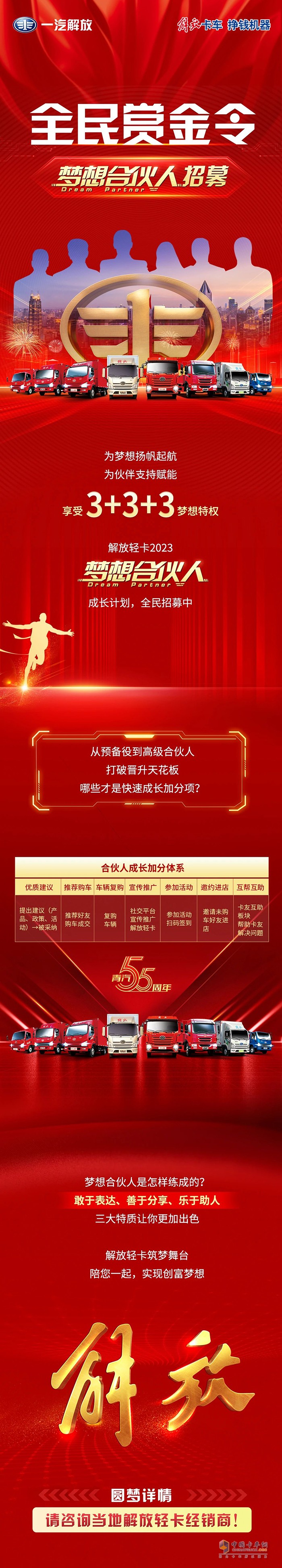 为梦想扬帆起航 解放轻卡2023梦想合伙人成长计划全民招募中