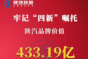 上涨13.75% 陕汽品牌价值433.19亿再创新高！