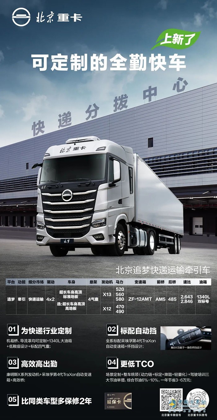 危化车、绿通车、快递车！北京重卡追梦家族上新了!