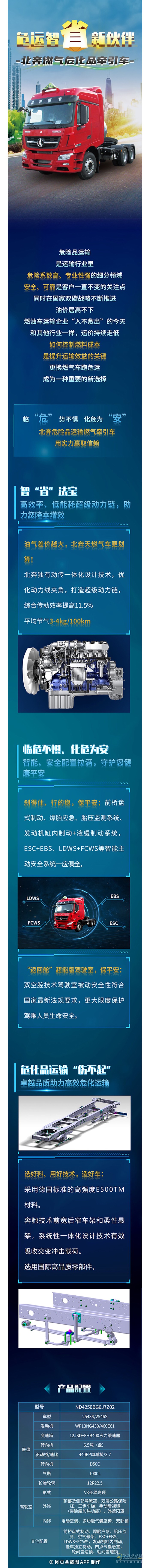 危运智“省”新伙伴北奔燃气危化品牵引车