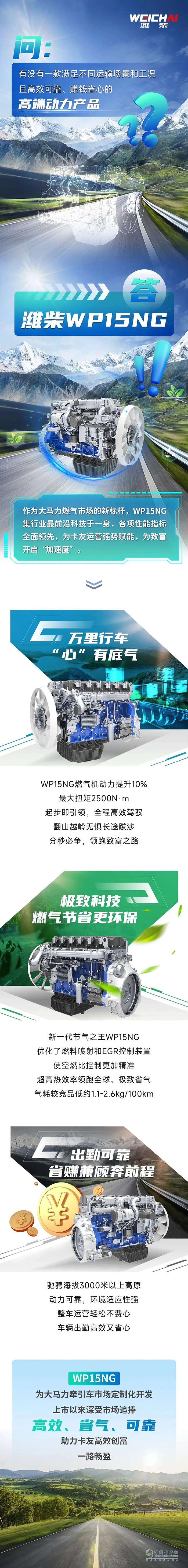 潍柴WP15NG大马力燃气明星动力为致富开启加速度