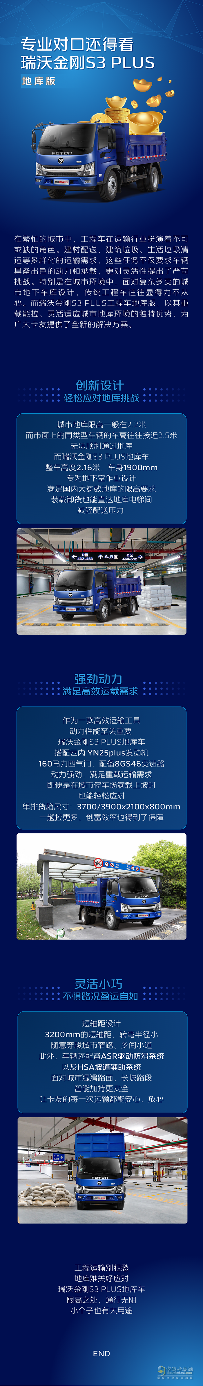 瑞沃金刚S3 PLUS地库版，城市地库运输别犯愁，选TA专业对口！