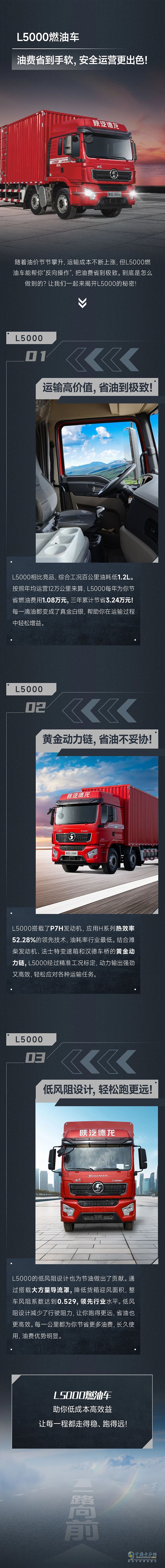 陕汽德龙L5000燃油车，油费省到手软，安全运营更出色！