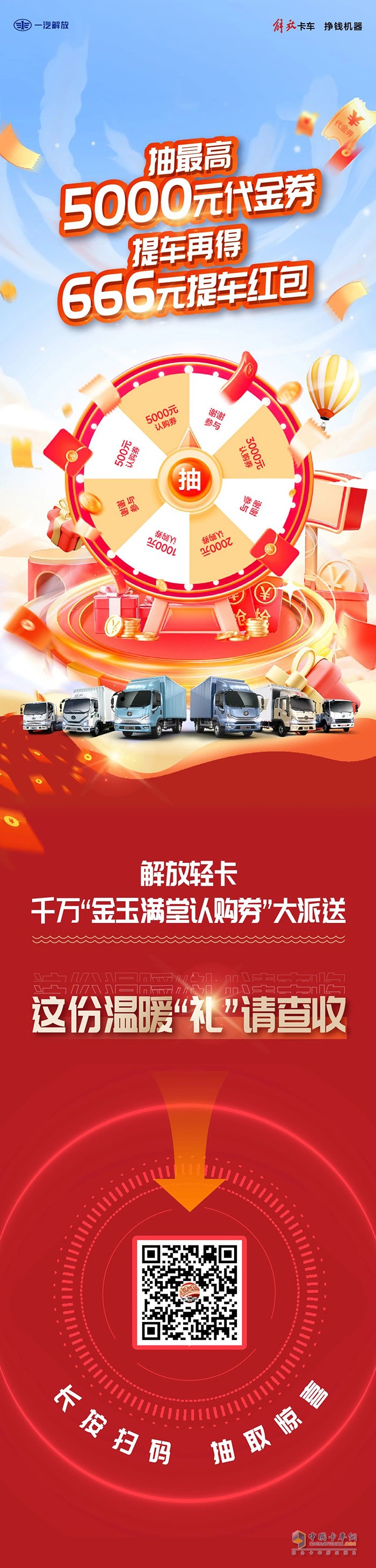 解放轻卡:提车再得666元，这份温暖“礼”请查收！