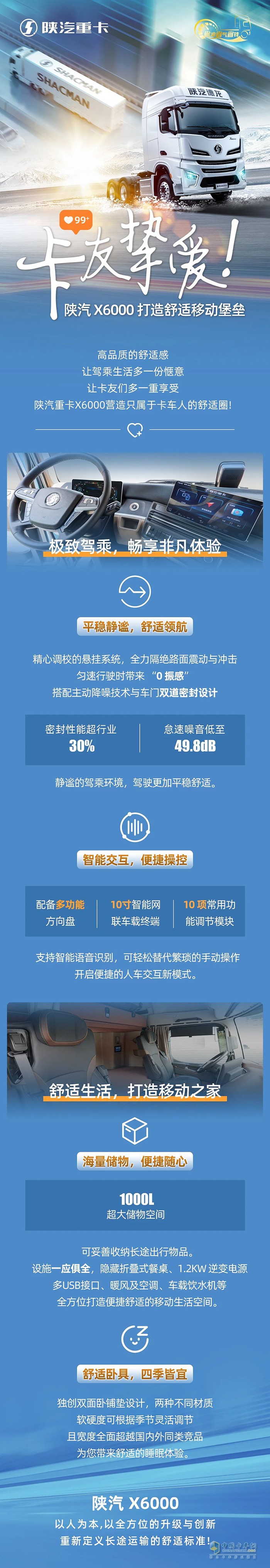 卡友挚爱！陕汽X6000打造舒适移动堡垒!
