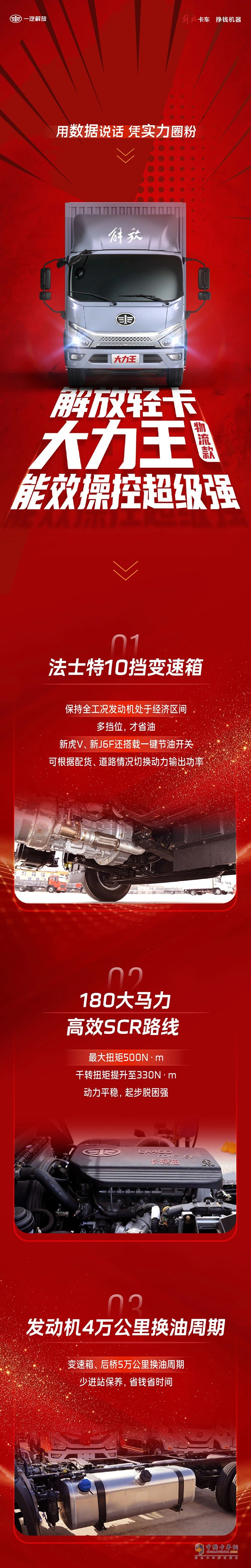 6组数据揭秘解放轻卡大力王！能效操控超级强！