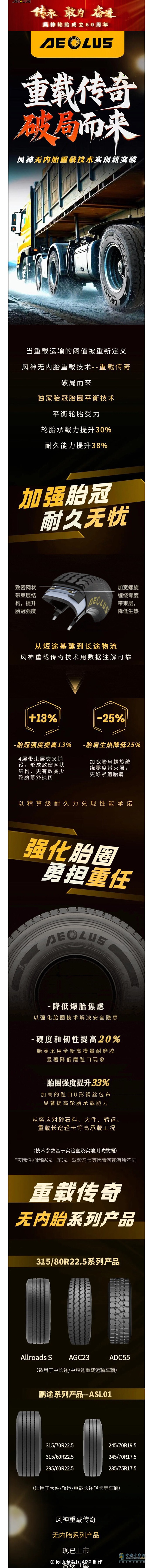 重载传奇・破局而来 风神无内胎重载技术实现新突破