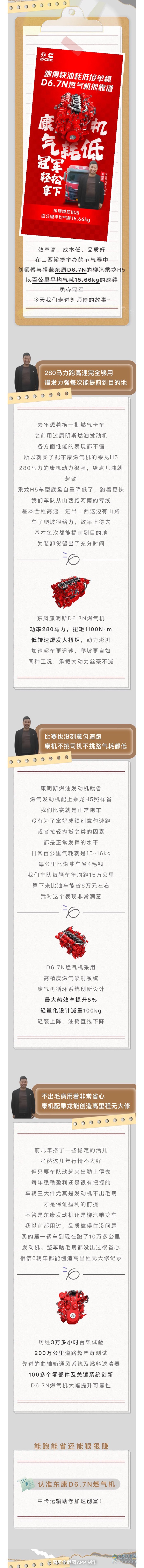刘师傅携手配套东康D6.7N的乘龙H5轻松拿下节气冠军