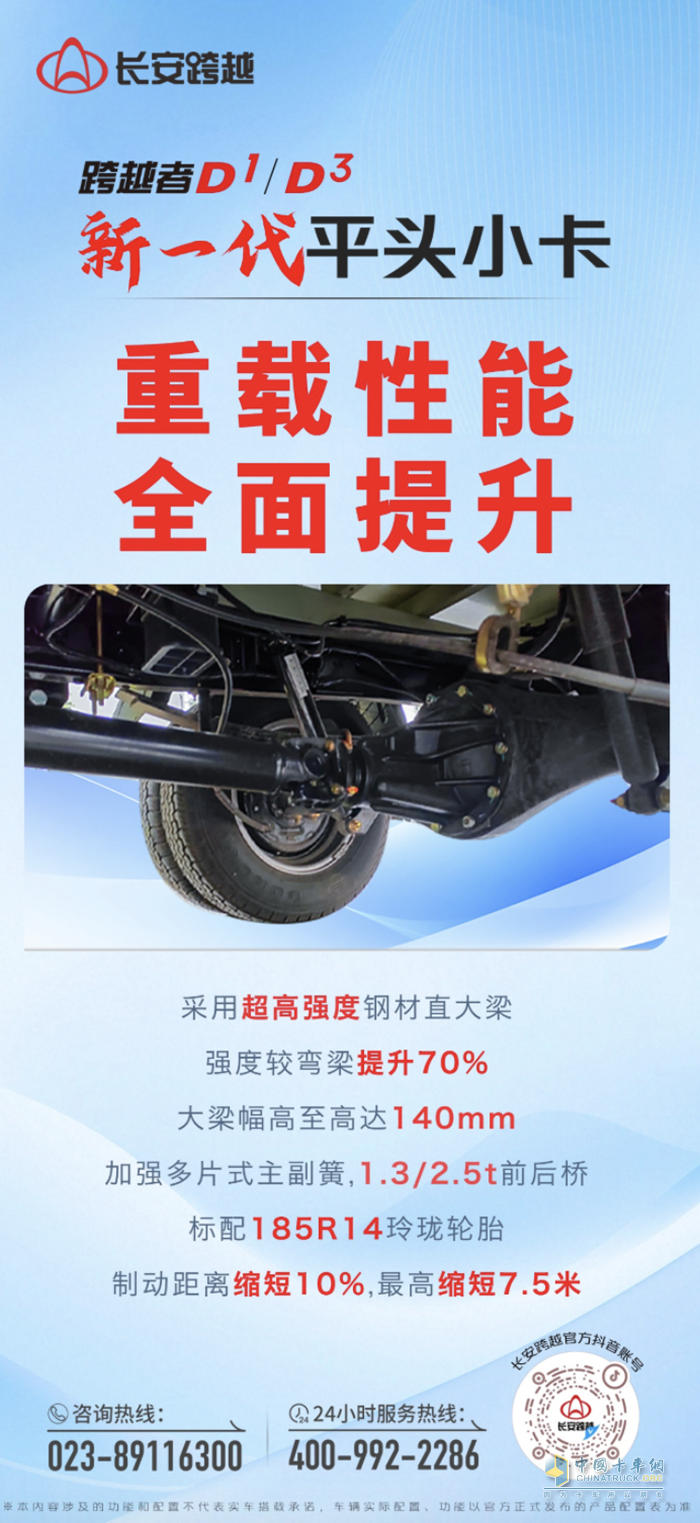 长安跨越D1/D3：重载性能全面提升！