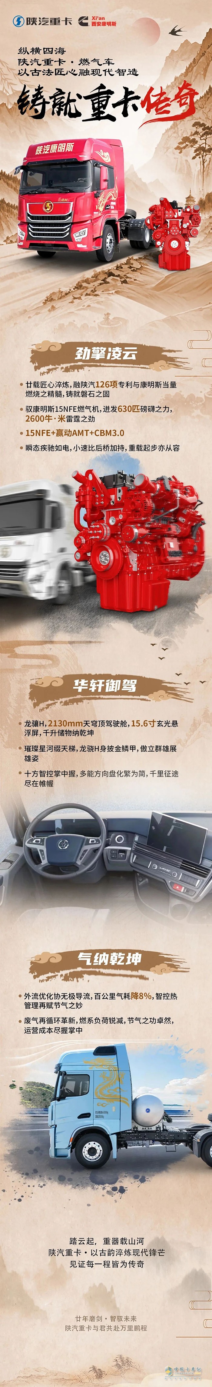 廿载匠心！陕汽新明珠燃气重卡630马力劲省破界！