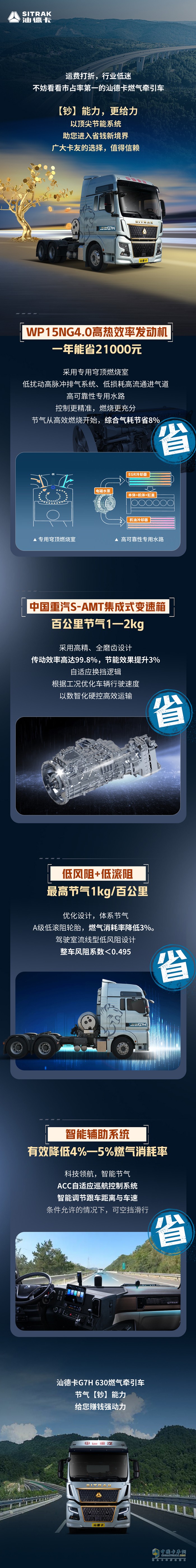 中国重汽汕德卡燃气车——节气“钞”能力，赚钱强动力！