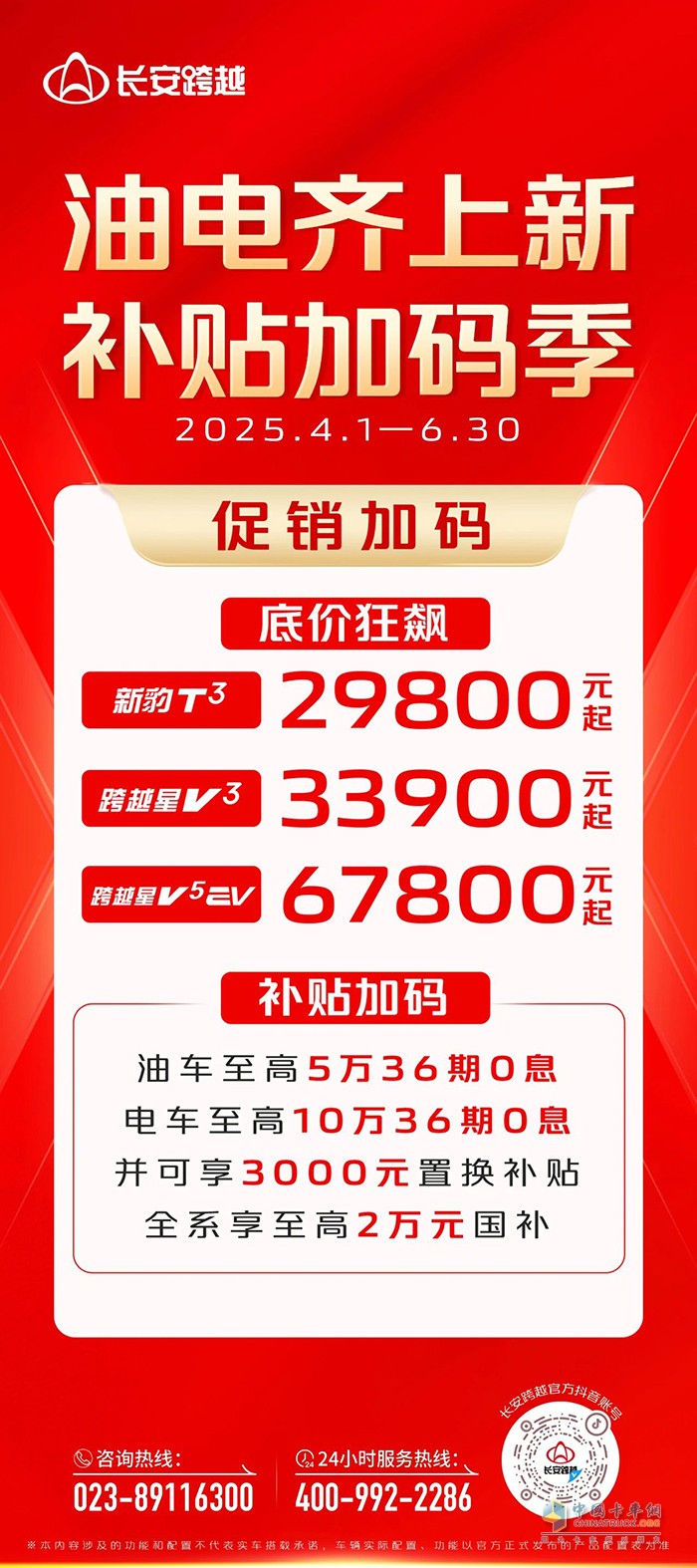 长安跨越二季度促销:底价狂飙，补贴加码！