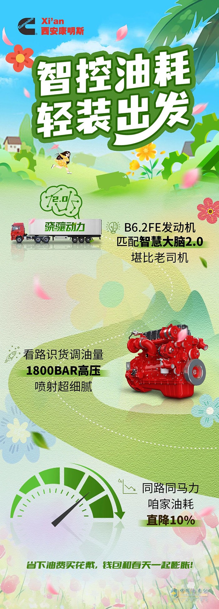 智控油耗多省钱，西安康明斯B6.2FE发动机膨胀钱包有实力！