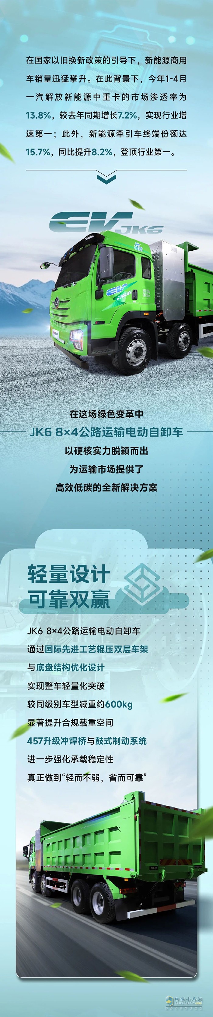 解放领跑新能源市场！JK6电动自卸有话要说
