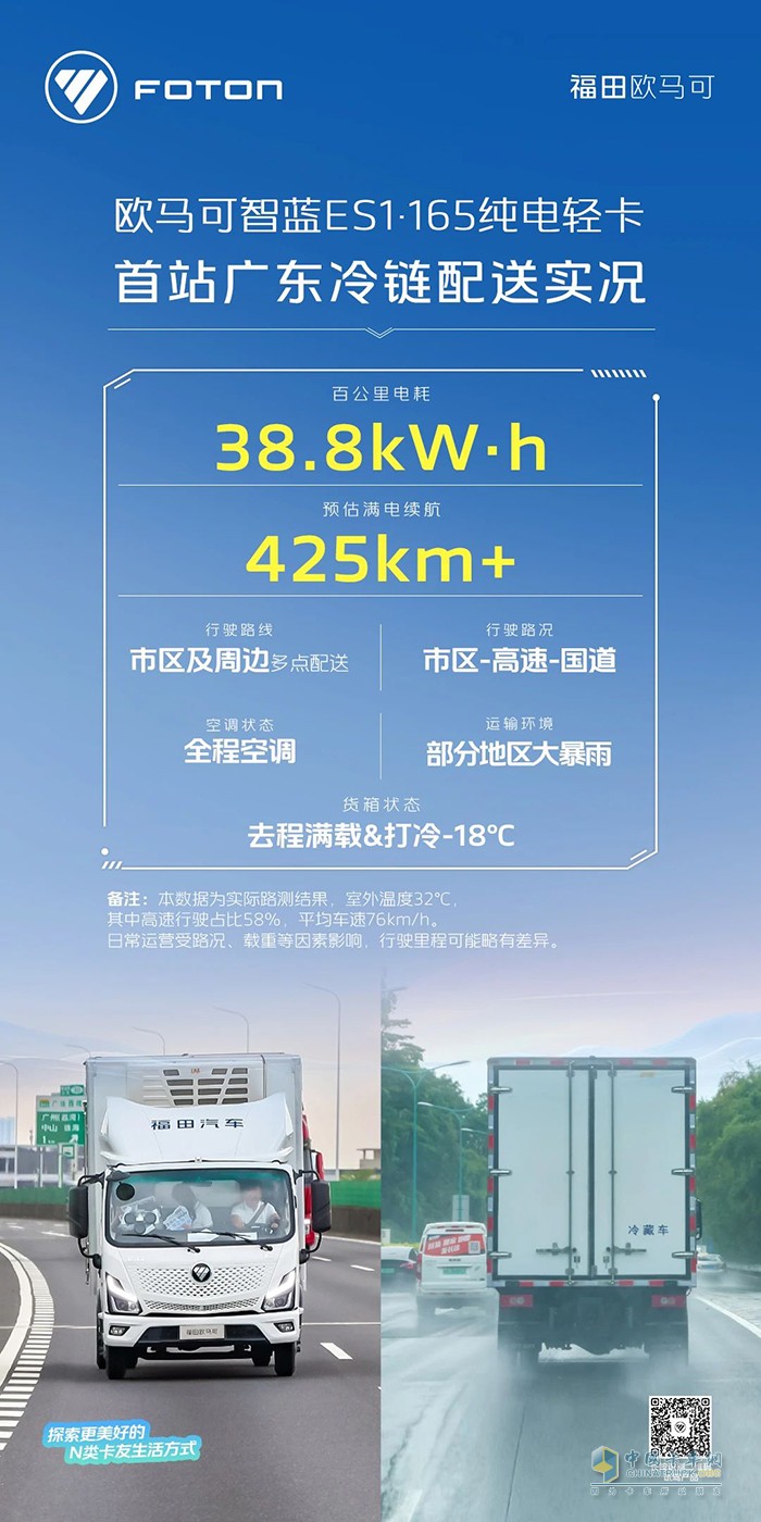 直击欧马可智蓝ES1·165广州城市群冷链用户实况测试