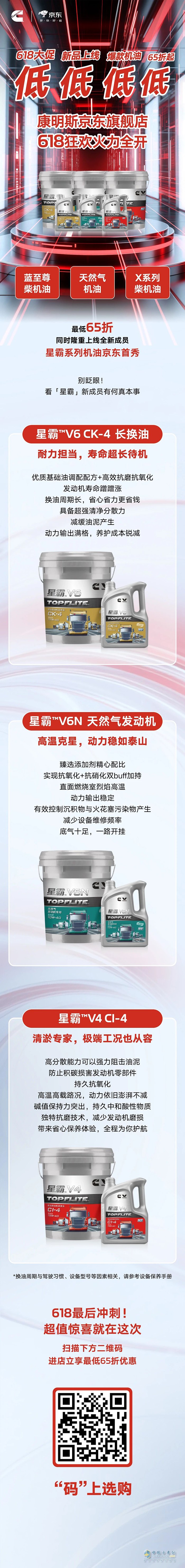 爆款机油65折！618来康明斯囤好货