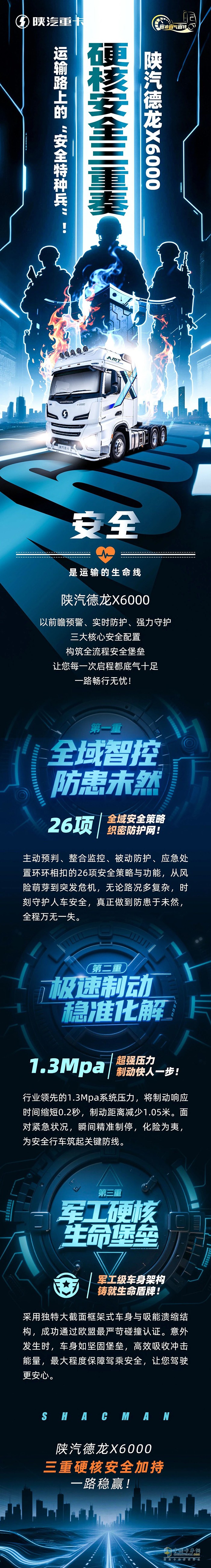 硬核安全三重奏！陕汽德龙X6000，运输路上的“安全特种兵”！