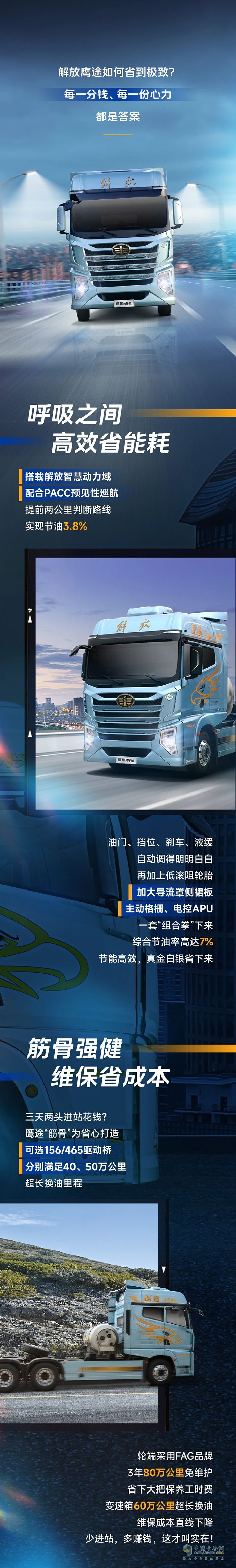 我是解放鹰途，一辆省到极致的卡车……