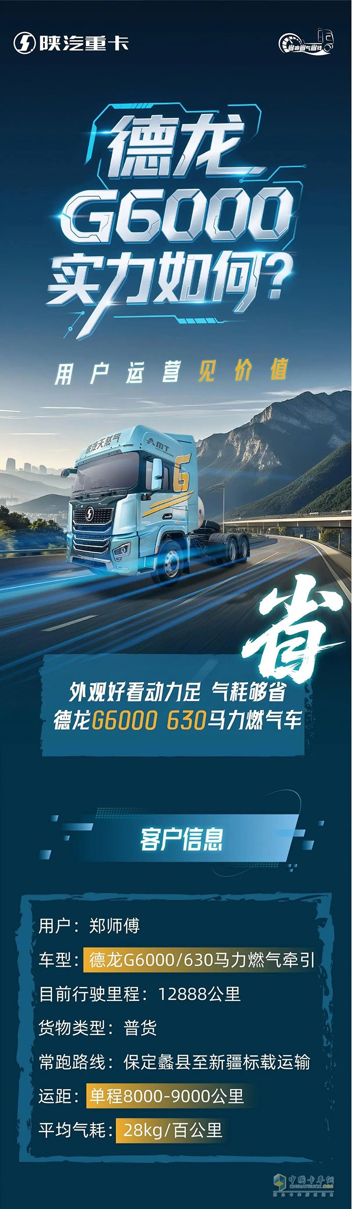 陕汽德龙G6000实力如何？用户运营见价值