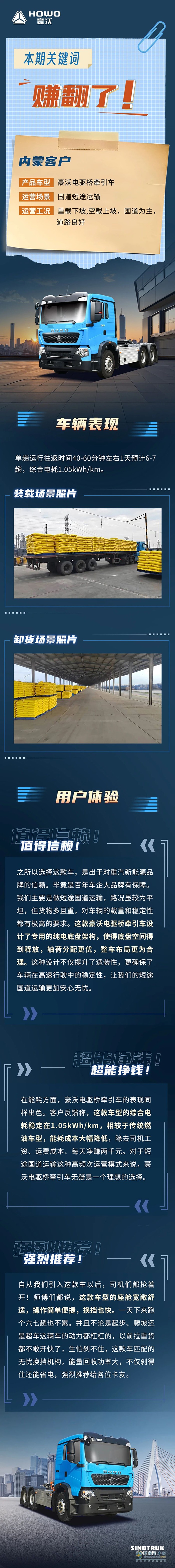 开中国重汽豪沃牵引车，真的赚翻了