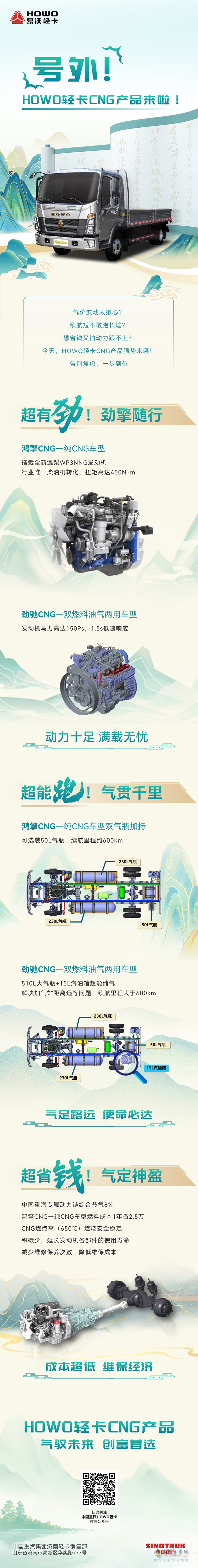 气驭未来！HOWO轻卡CNG产品-超有劲、超能跑、超省钱！
