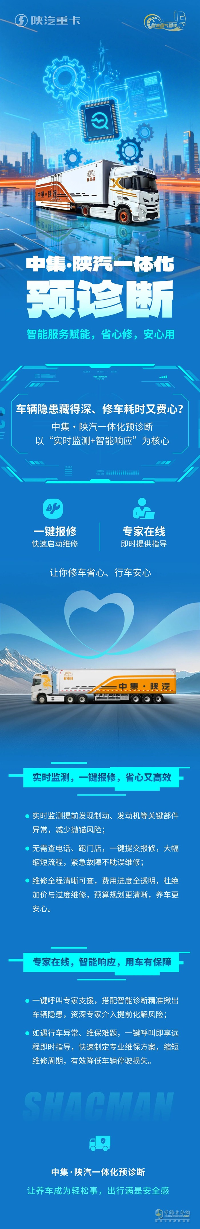 中集·陕汽一体化预诊断，智能服务赋能，省心修，安心用